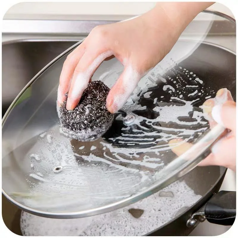 Household Daily Necessity Products Stainless Steel Spiral Scourer Cleaning Ball