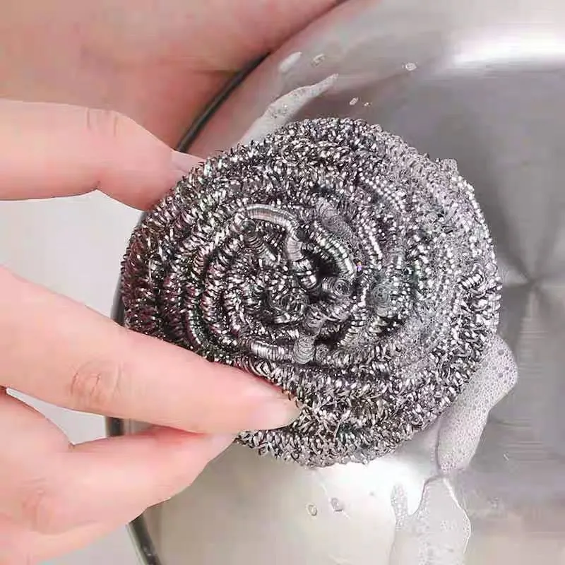 Household Daily Necessity Products Stainless Steel Spiral Scourer Cleaning Ball