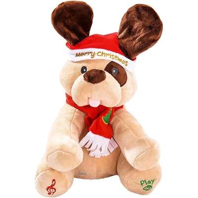 Navidad vacaciones perro peluche juguete fiesta regalo decoraciones navideñas