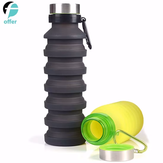 Taza de café plegable, taza plegable de silicona/botella deportiva con tapas